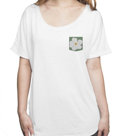 wāhine slouchy shirt - pua kala white